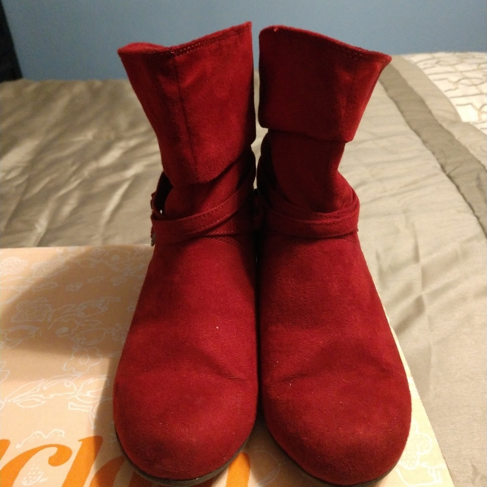 Last Chance! Donating 3/1! - Red Suede Booties